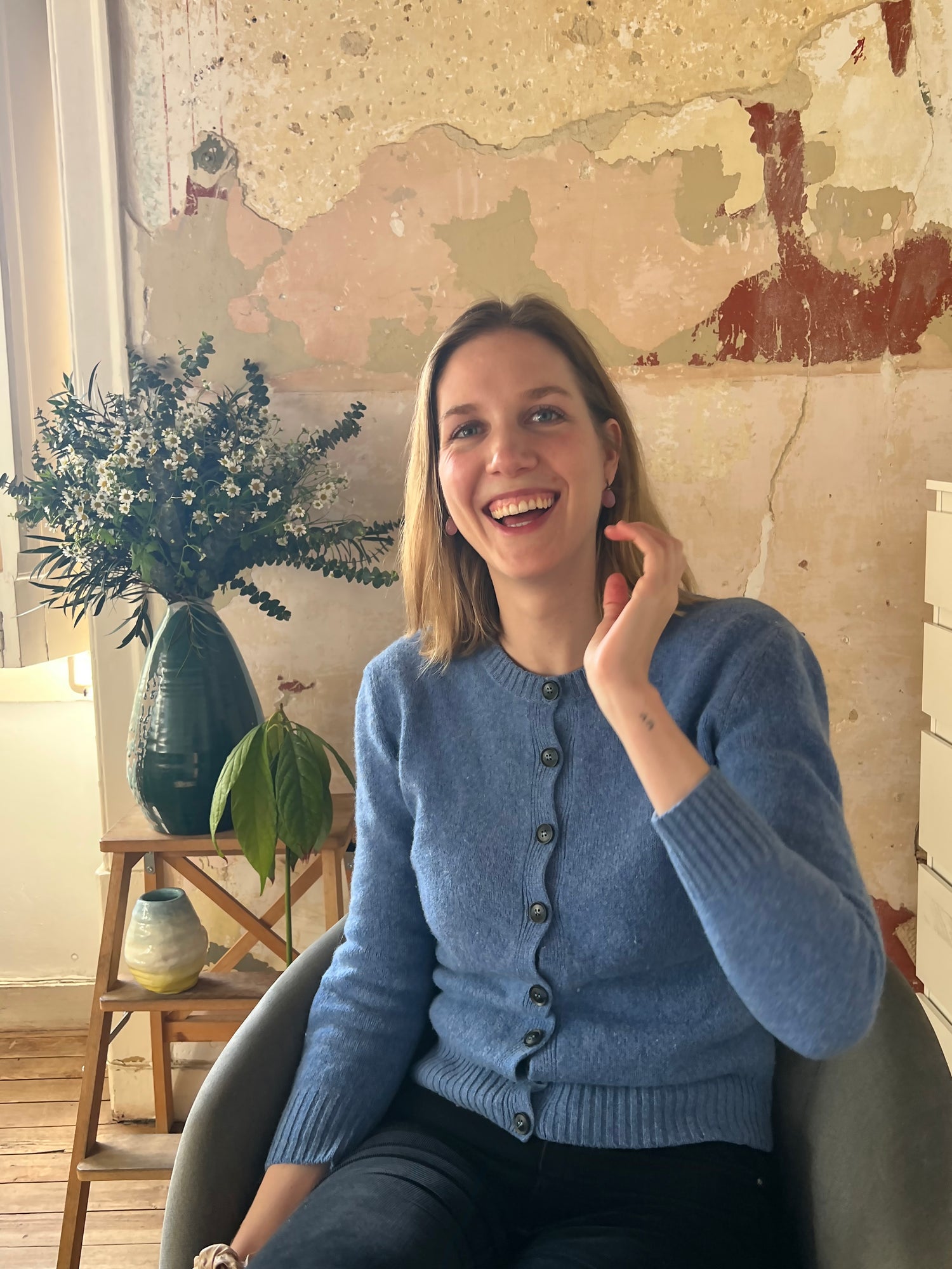A portrait of the artist: illustrator and children book author Leo Liecht, depicted in her studio in Lisbon, Portugal 06