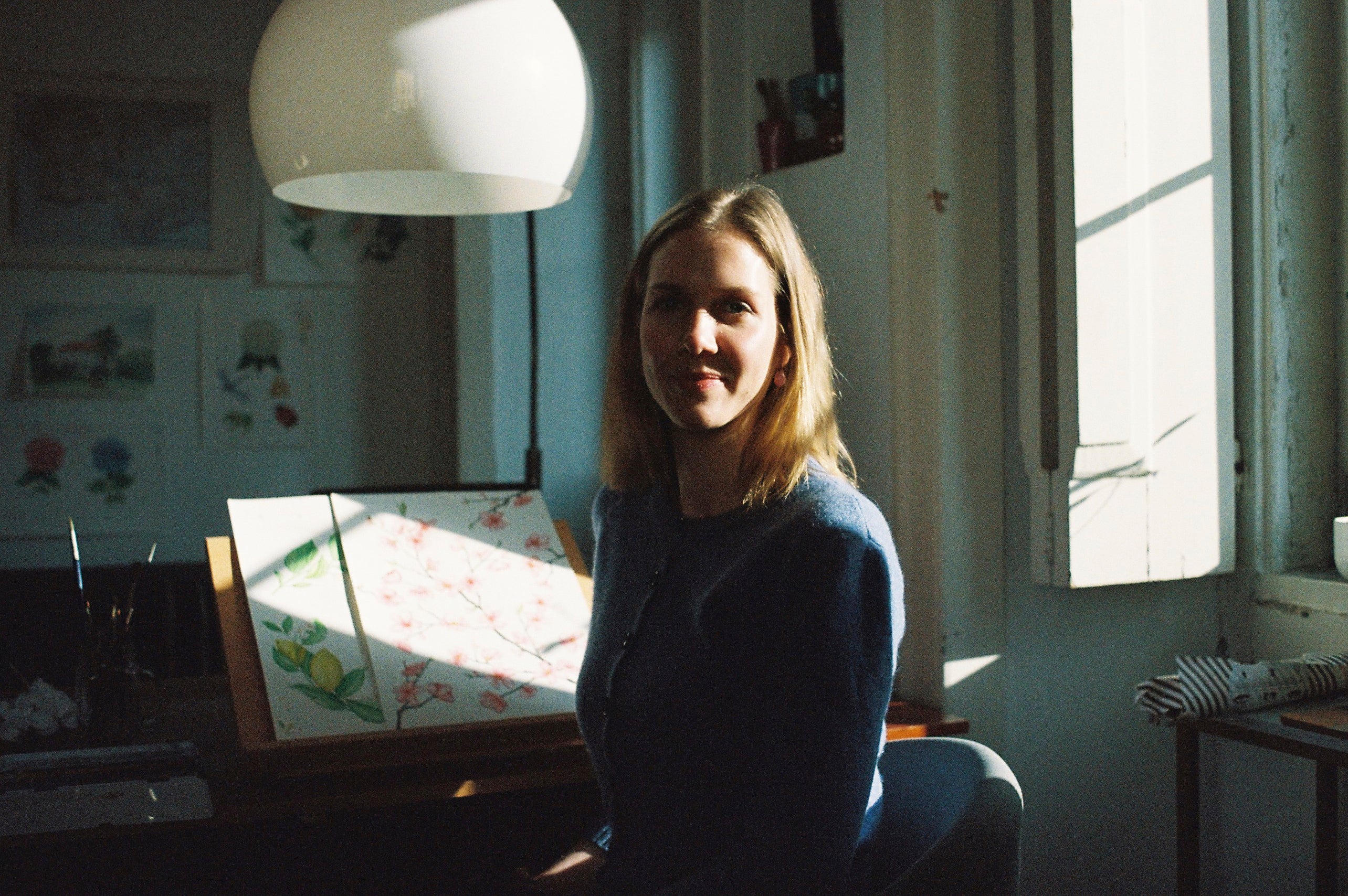 A portrait of the artist: illustrator and children book author Leo Liecht, depicted in her studio in Lisbon, Portugal 01