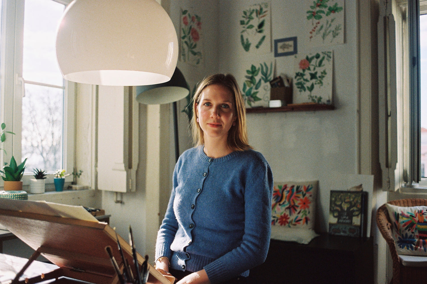 A portrait of the artist: illustrator and children book author Leo Liecht, depicted in her studio in Lisbon, Portugal 05